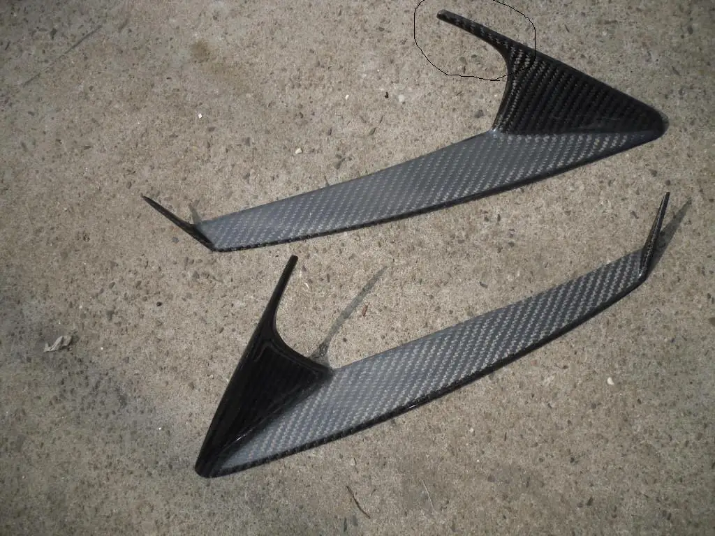 For Carbon Fiber Skyline R35 GTR Wald WD Style Front Bumper Headlight Eyebown CF