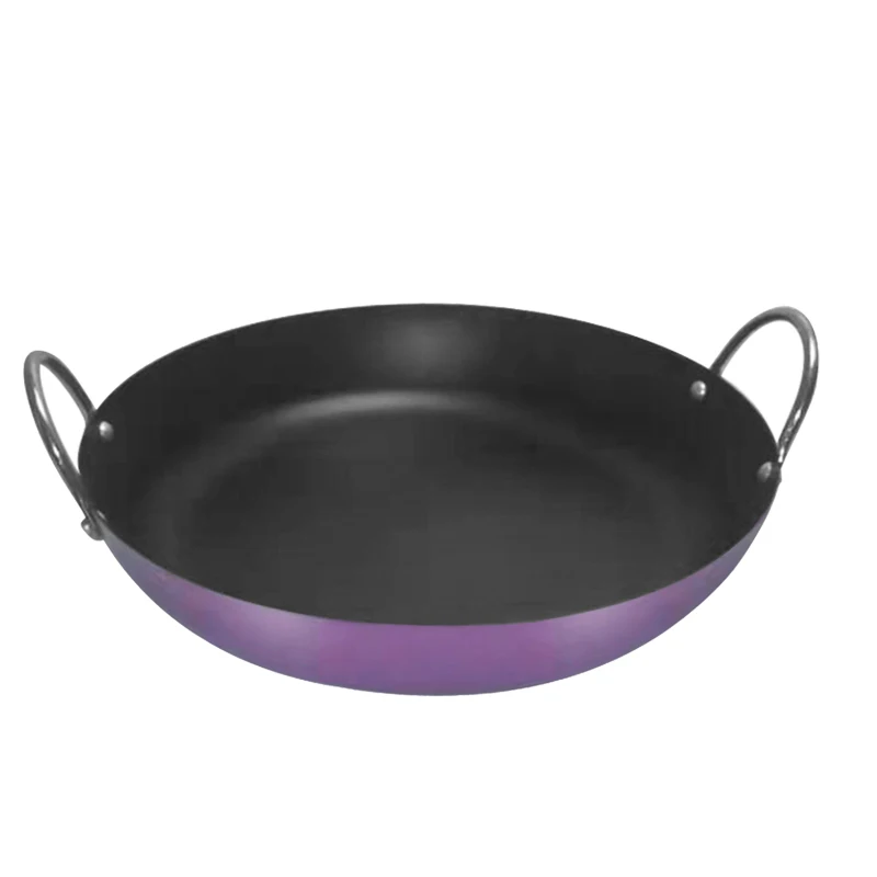 Заводская посуда из углеродистой стали с антипригарным покрытием сковорода для морепродуктов кастрюля паэльи ручкой домашнего и кухонного приготовления