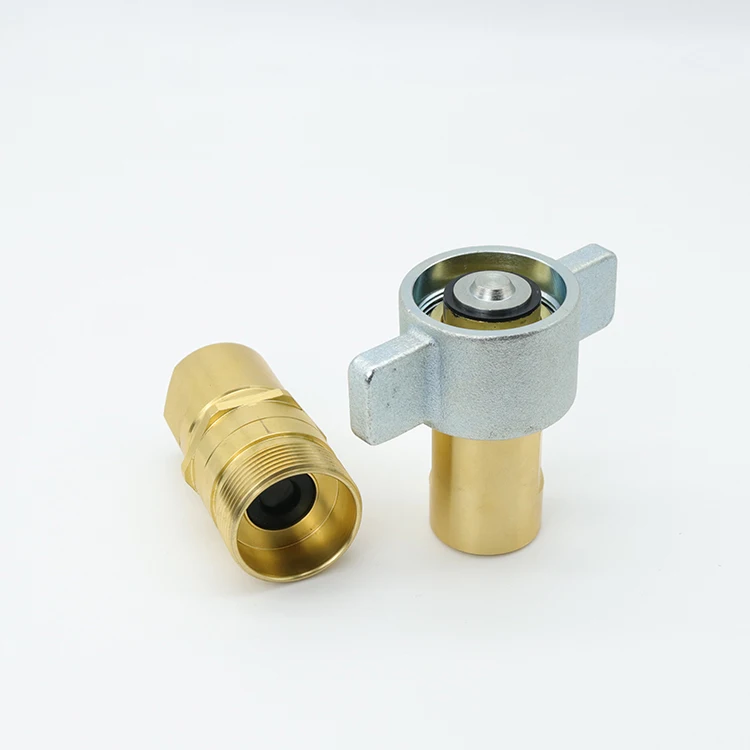 HB Thread type hydraulic quick coupling brass with heavy dust wing nut