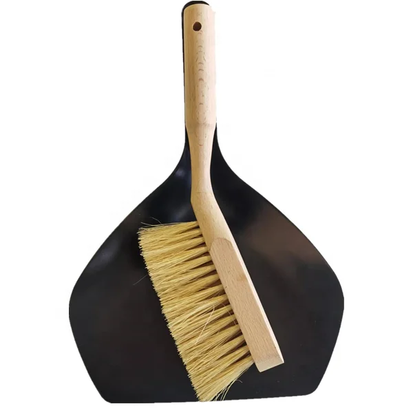 Traditional Mini Floor Sweeping Brush and Steel Dustpan Hand Broom and Dustpan Kit