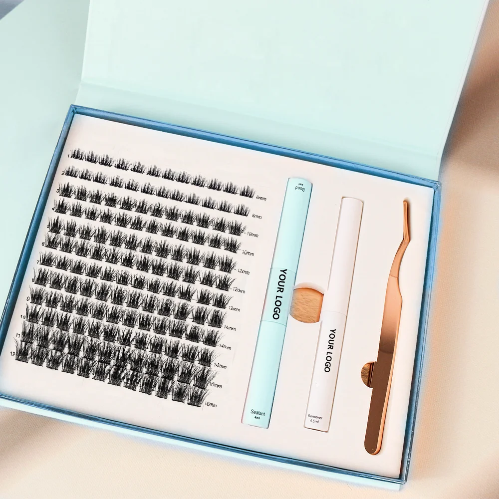 diy lashes segmented eyeslashes diy lash diy eyelash extension 8 clusters bonded individual False Eyelash Sets cluster lash