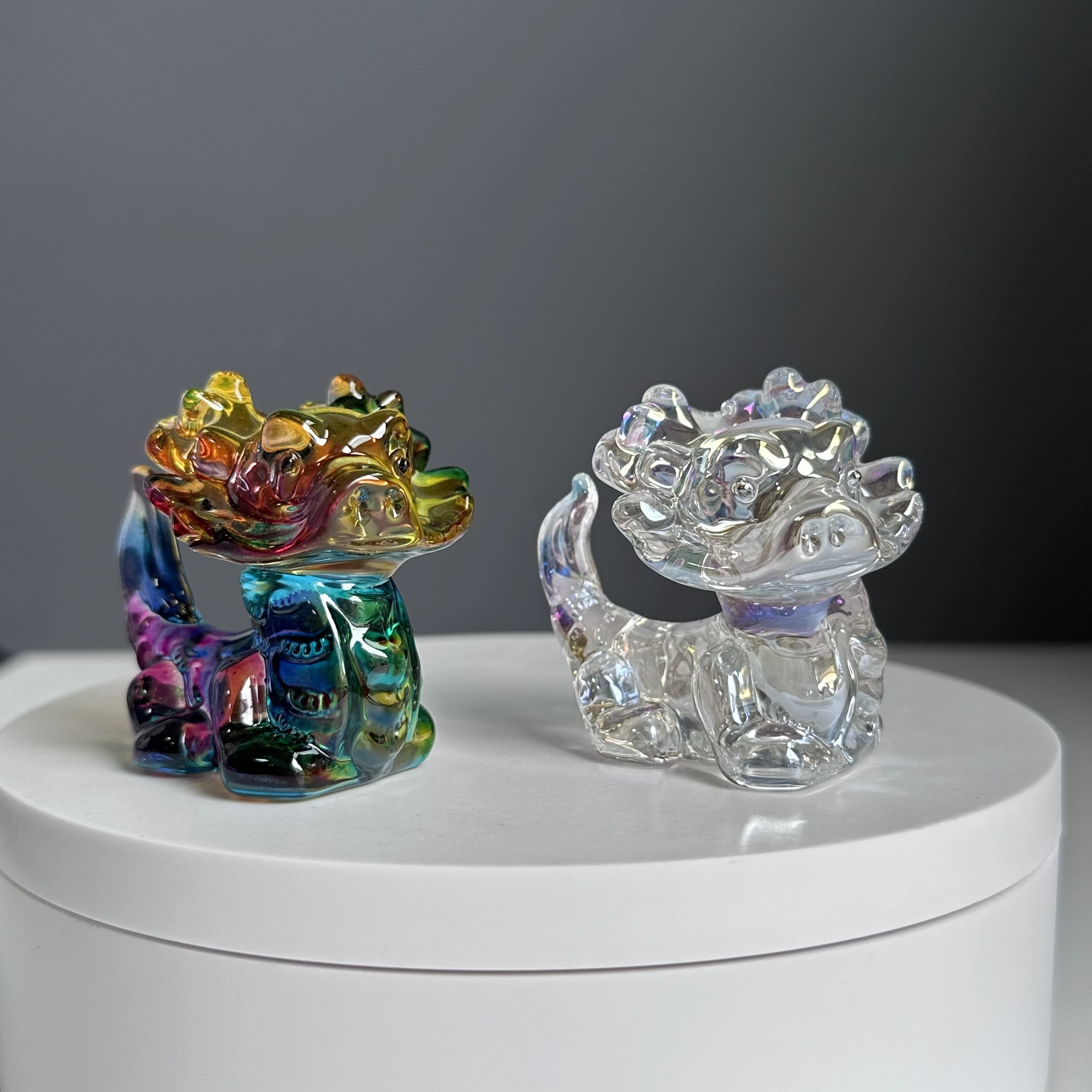 New year christmas decoration blown glass dragon figurine