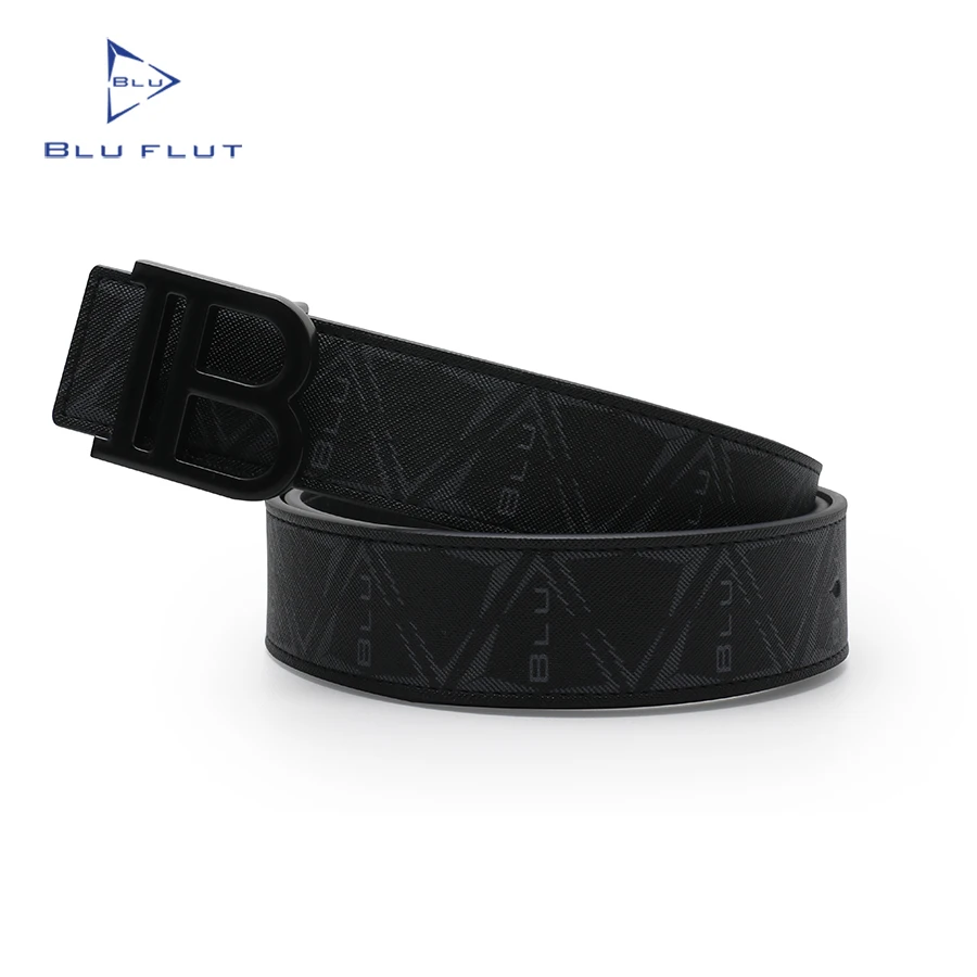 Blu Flut Fashion Leather Black Men Belts Custom Logo Buckle Belt Manufacturer Belt for Men