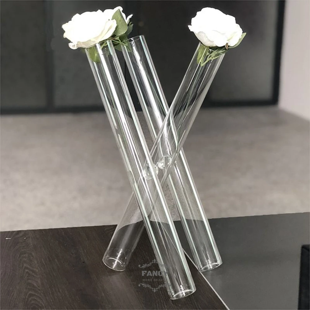 Clear Cylinder Flower Stand glass cylinder vase wedding centerpieces table decorations decorations for events party supplies
