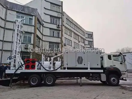 Vehicle-mounted large down-the-hole drilling rig and air compressor integrated car drill