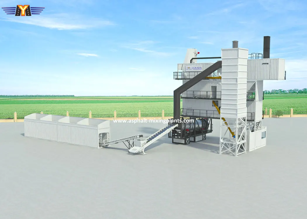 80T/H Asphalt Manufacturing Plant Bitumen Hot Mix Plant easy for moving high efficiency