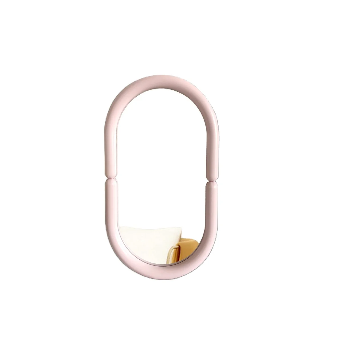 Новый дизайн Современные Индивидуальные Розовый водопровод в деревянной раме овальной формы для детской комнаты espejos настенное зеркало