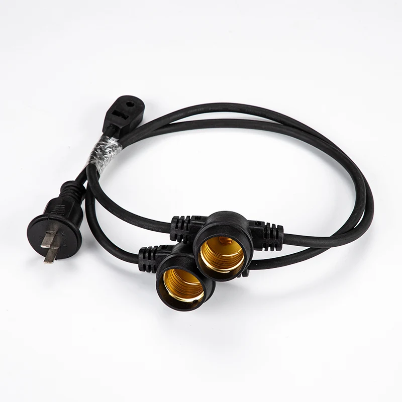 Outdoor Christmas Holiday Festoon E27 Base Bulb Black Wires Belt Led String Light