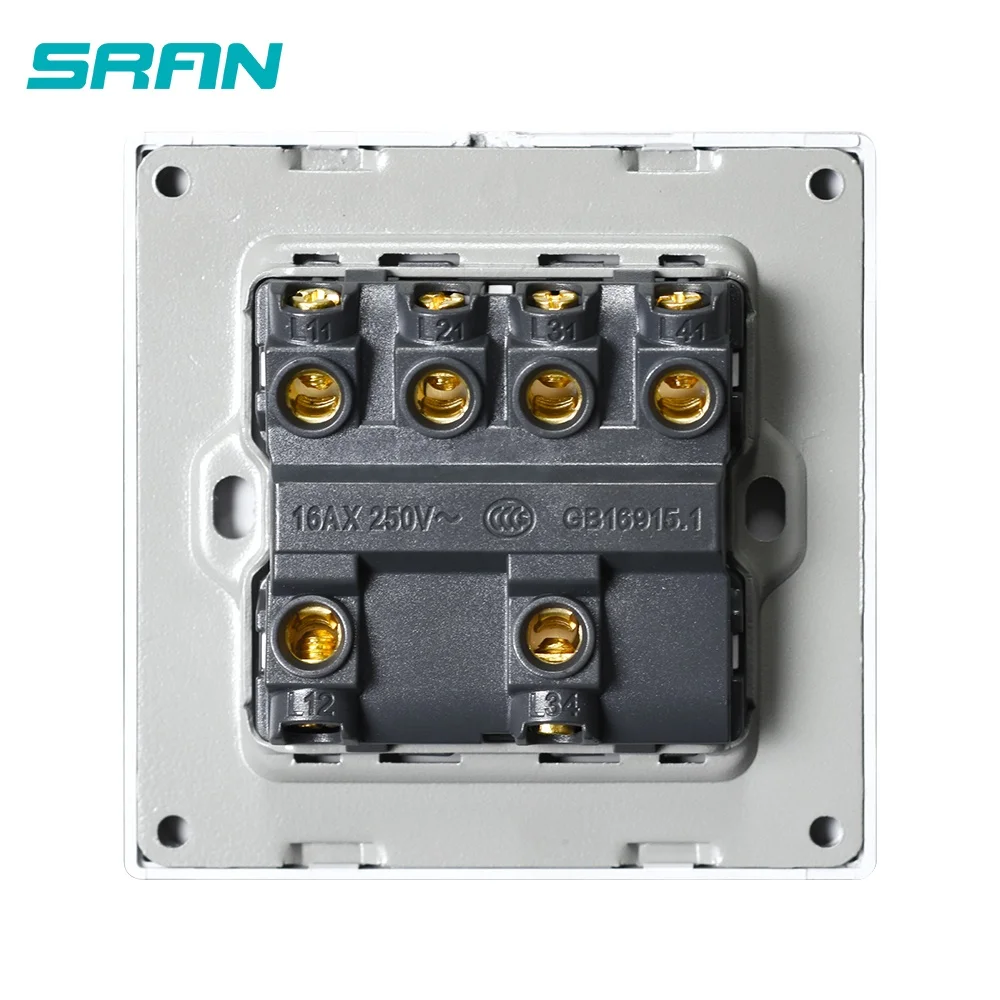 Лучшие продажи Средний современный кнопочный переключатель 4 банды выключатель света