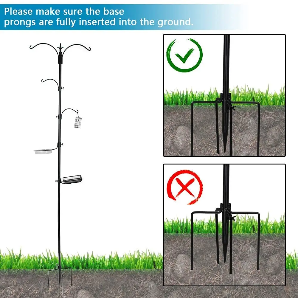 Premium Bird Feeding Station Kit/91 Inch Bird Feeder Pole, Multi Feeder Hanging Kit for Bird Watching/ Bird Bath Bird Feeder