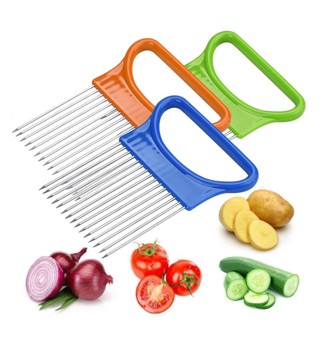 Tomato Vegetable Lemon Potato Cutter Slicer Chopper Remover Kitchen Gadgets Onion Holder