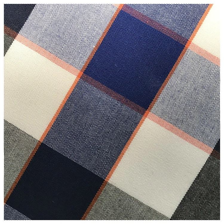 stock lot 100% cotton yarn dyed woven plaid check shirting fabric