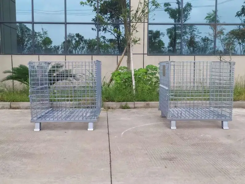 Detachable Steel Galvanized Mesh Transport Boxes Nestainer Argo Roll Container Industrial Storage Metal Containers