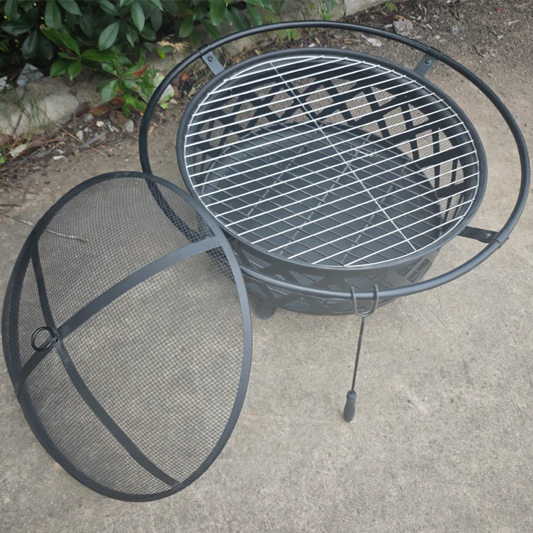 Outdoor Kitchen Steel Fireplace Grill Garden BBQ Grill Wood Burning Fire Pits