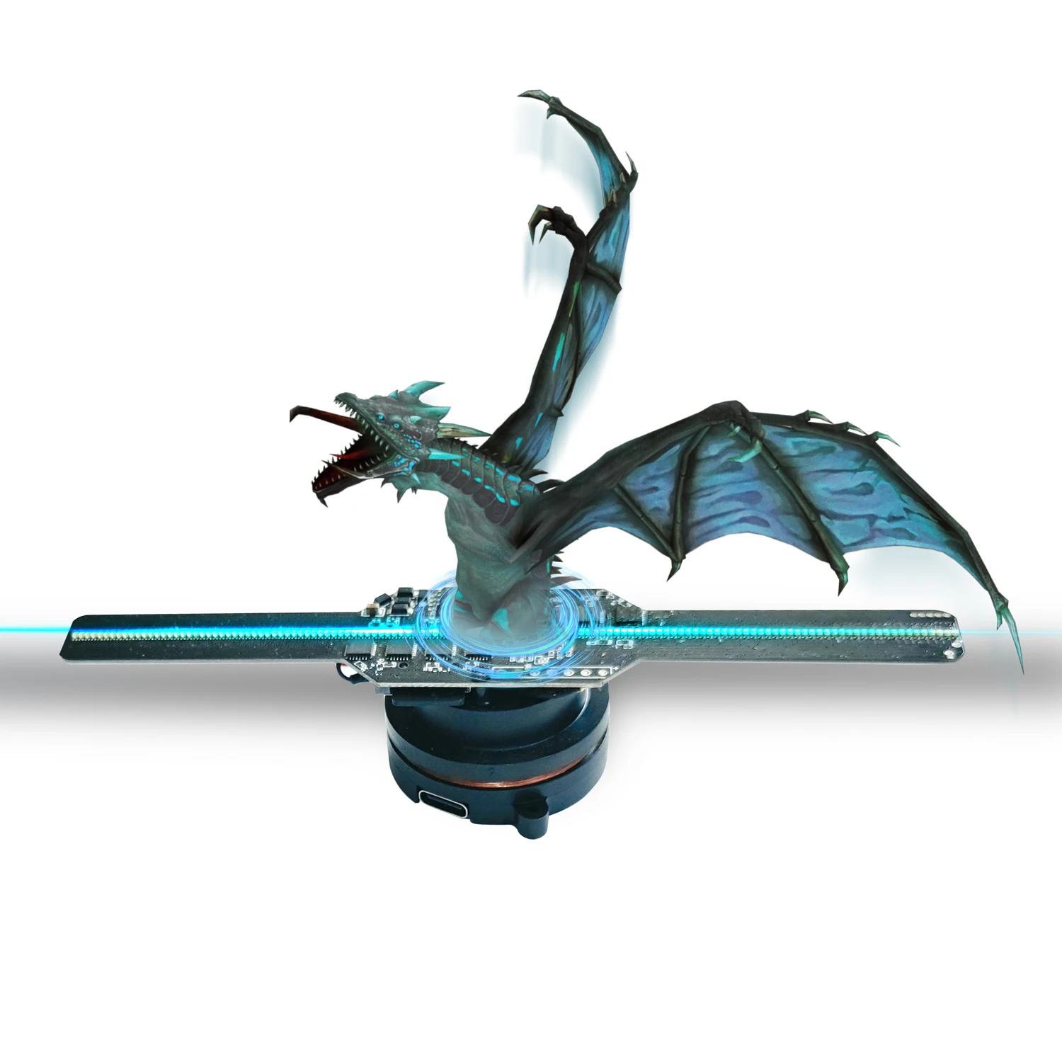 Missyou 3D Hologram Fan,14cm 3D Hologram Projector Advertising Display with 700 Video Library and 128 LED