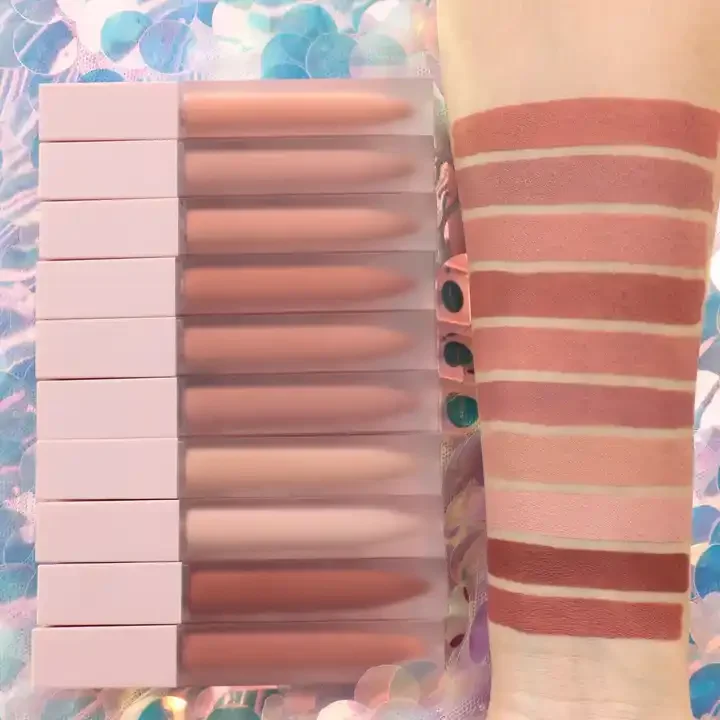 No brand velvet nude matte liquid lipstick cruelty free colours luxury professional waterproof lipstick