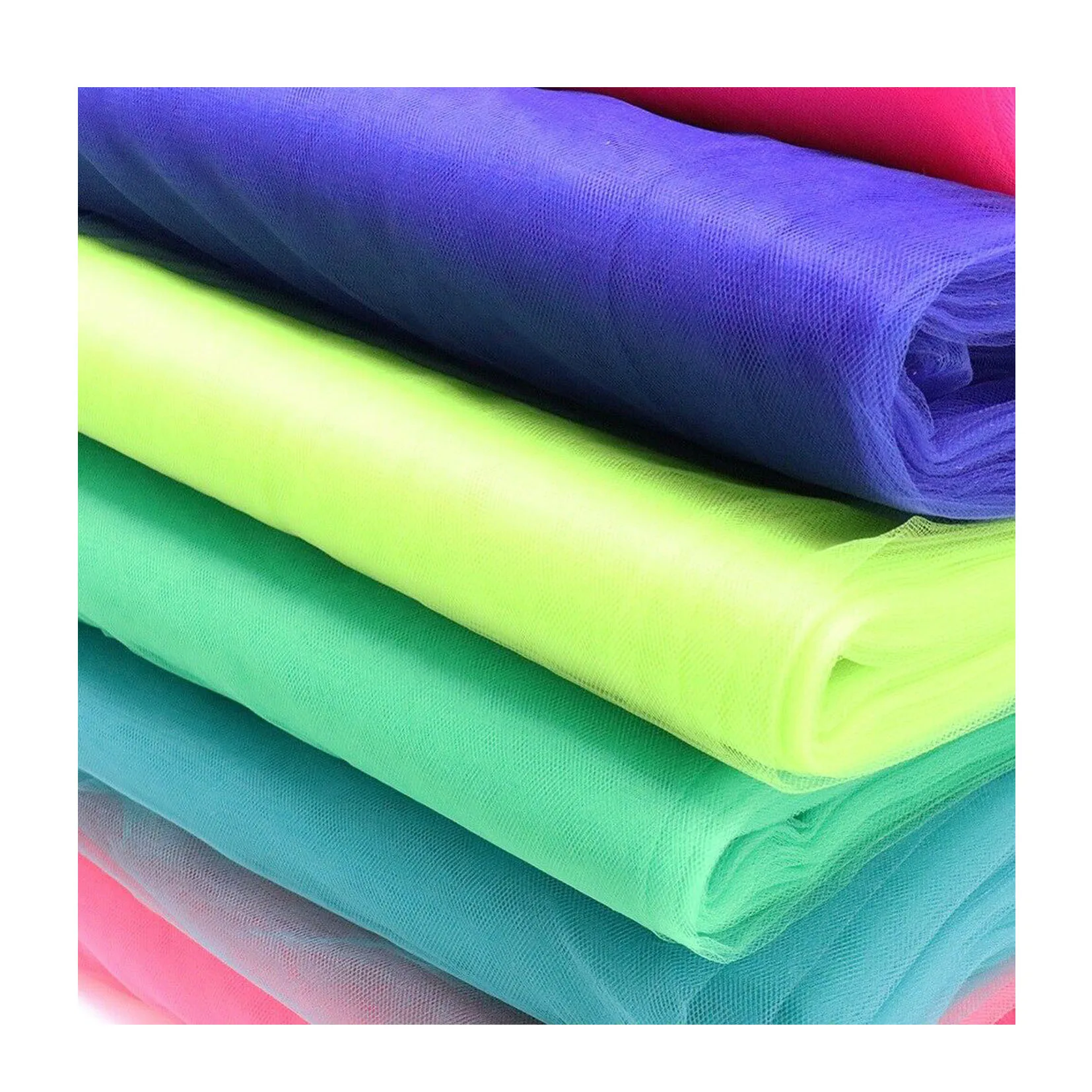 Ткани оптом на рынке Дубай мягкая на ощупь нейлоновая Тюлевая ткань для свадебного платья