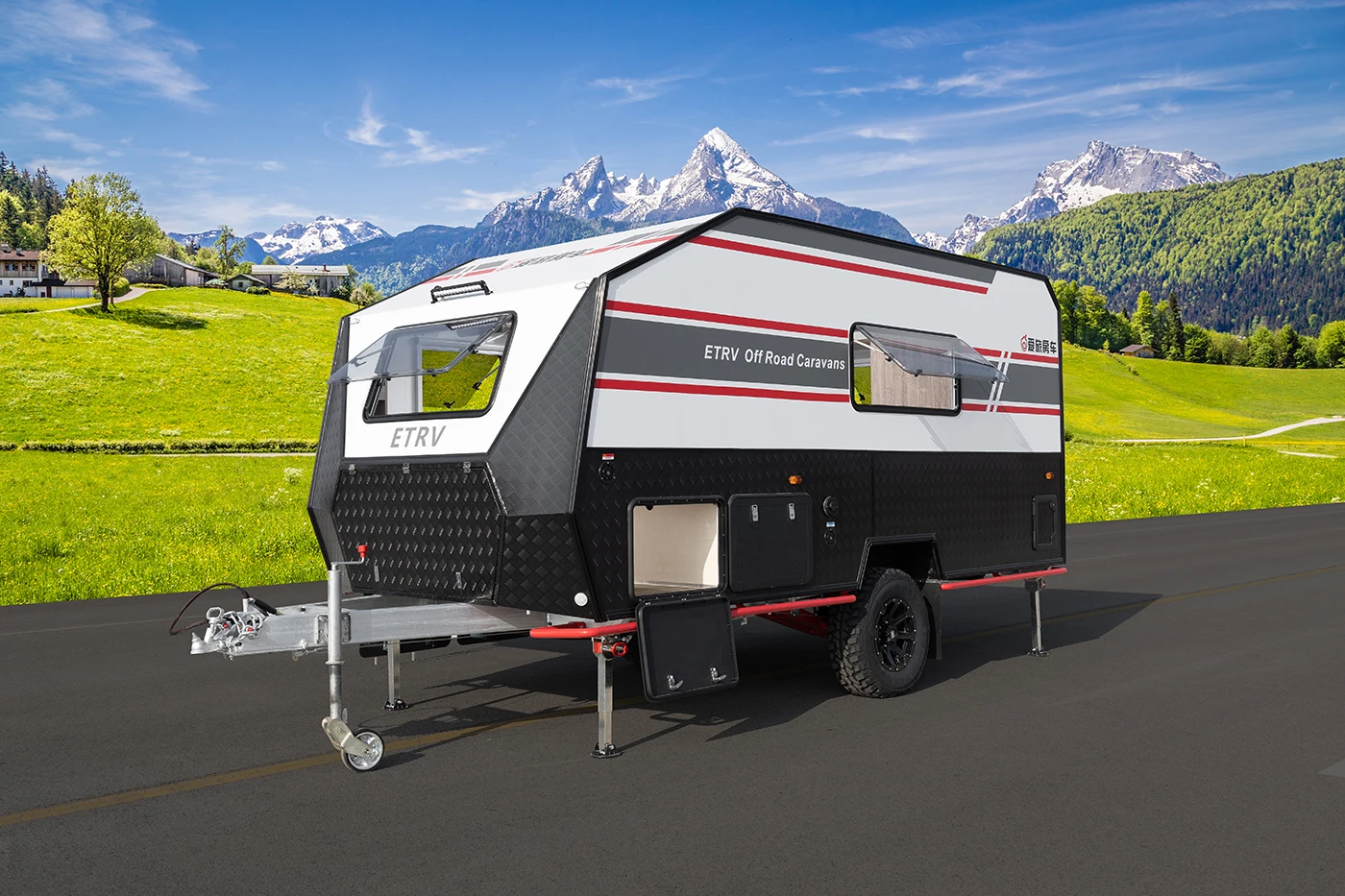 Manufacturer Custom Wholesale Mobile Camping Rv Trailer Caravan Off Road Camper Travel Trailer