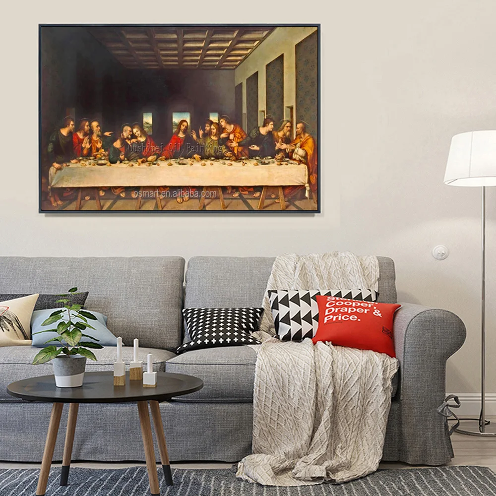 100% Handmade Classical Europe Jesus The Last Supper Oil Painting On Canvas for Wall Decor Famous Impression Portrait Painting