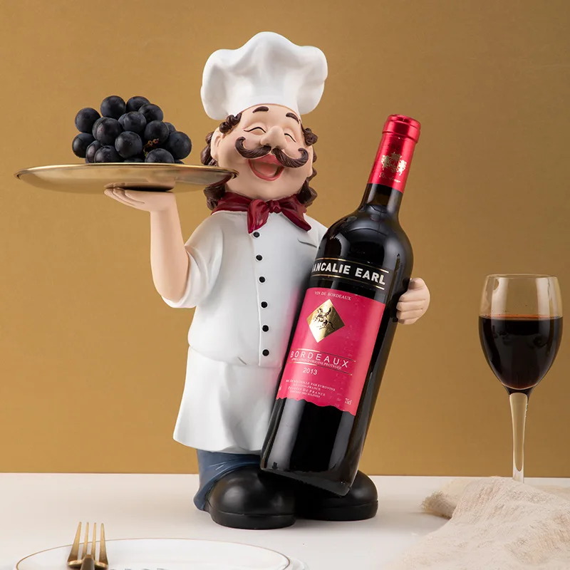 American Country Retro Design Chef Functional Decoration For Restaurant Decoration Resin Wine Rack Tray