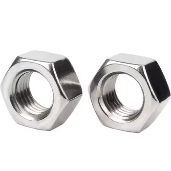 Factory direct sale SUS304 stainless steel Din934 silvery hexagon nuts M8 hex nuts