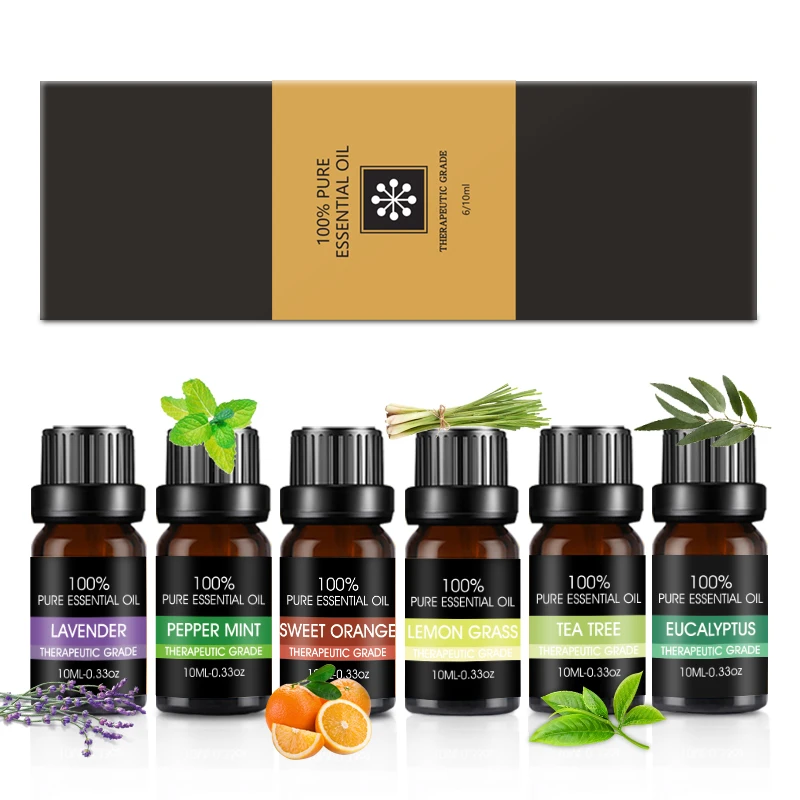 Natural Cypress Oil Diffuser Set 10ml Pure Essential Oil Blend Kit with Lavender Orange Clove Jasmine Sandalwood More
