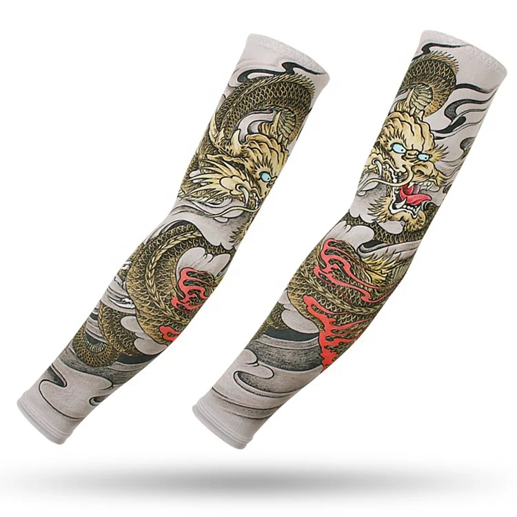 
Outdoor Cycling Sleeves 3D Tattoo Printed Armwarmer UV Protection MTB Bike Bicycle Sleeves Arm Protection Ridding Sleeves 