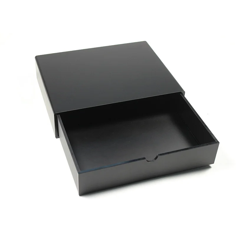 Hotel equipment Acrylic dull polish black storage box with drawer