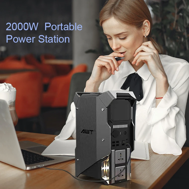 AWT 2000w 7000 times cycle life herbal men power power socket extension for camping RV EV road trip computer