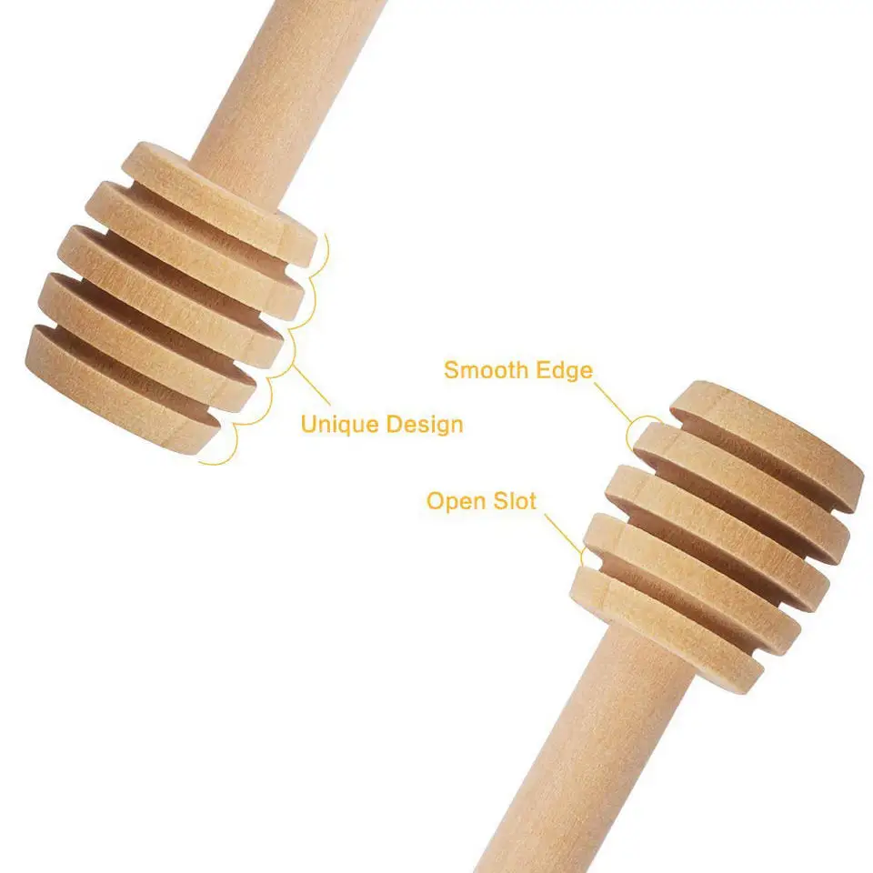 Wooden Honey Spoon Long Handle Honey Dipper Stick Wood Tea Spoon Coffee Mixing Spoon Syrup Honey Server Tea Accessories