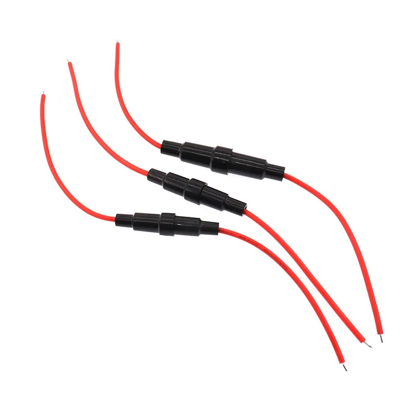 5x20mm 6x30mm  With Wire And Spring All Copper Wire Wale Female Shell Glass Fuse Holder