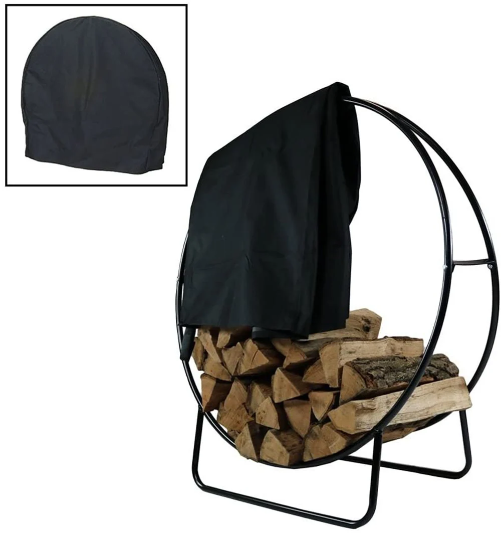 Tubular Steel Log Hoop firewood cover  ,waterproof firewood cover Firewood Cover 600D oxford dustproof with high quality