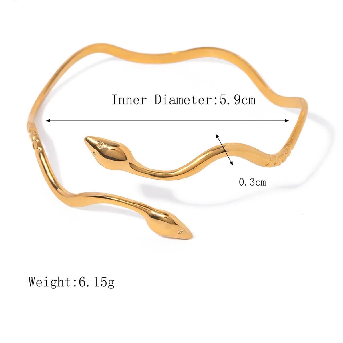 High Quality Fashion Jewelry Stainless Steel Double Head Snake Bracelet Bangles For Couple Anniversary Gift