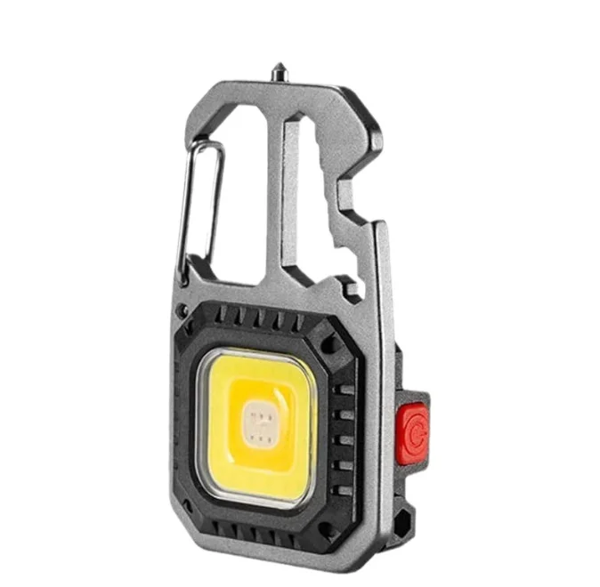 Mini Portable COB LED Keychain Light Rechargeable Waterproof Magnetic Flashlight for Camping Pocket-sized Key Ring Torch