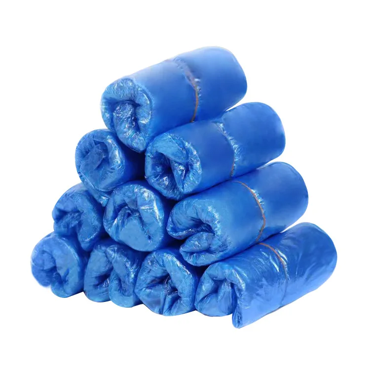 waterproof protective plastic pe disposable elastic blue non skid shoe cover for automatic shoe cover dispenser