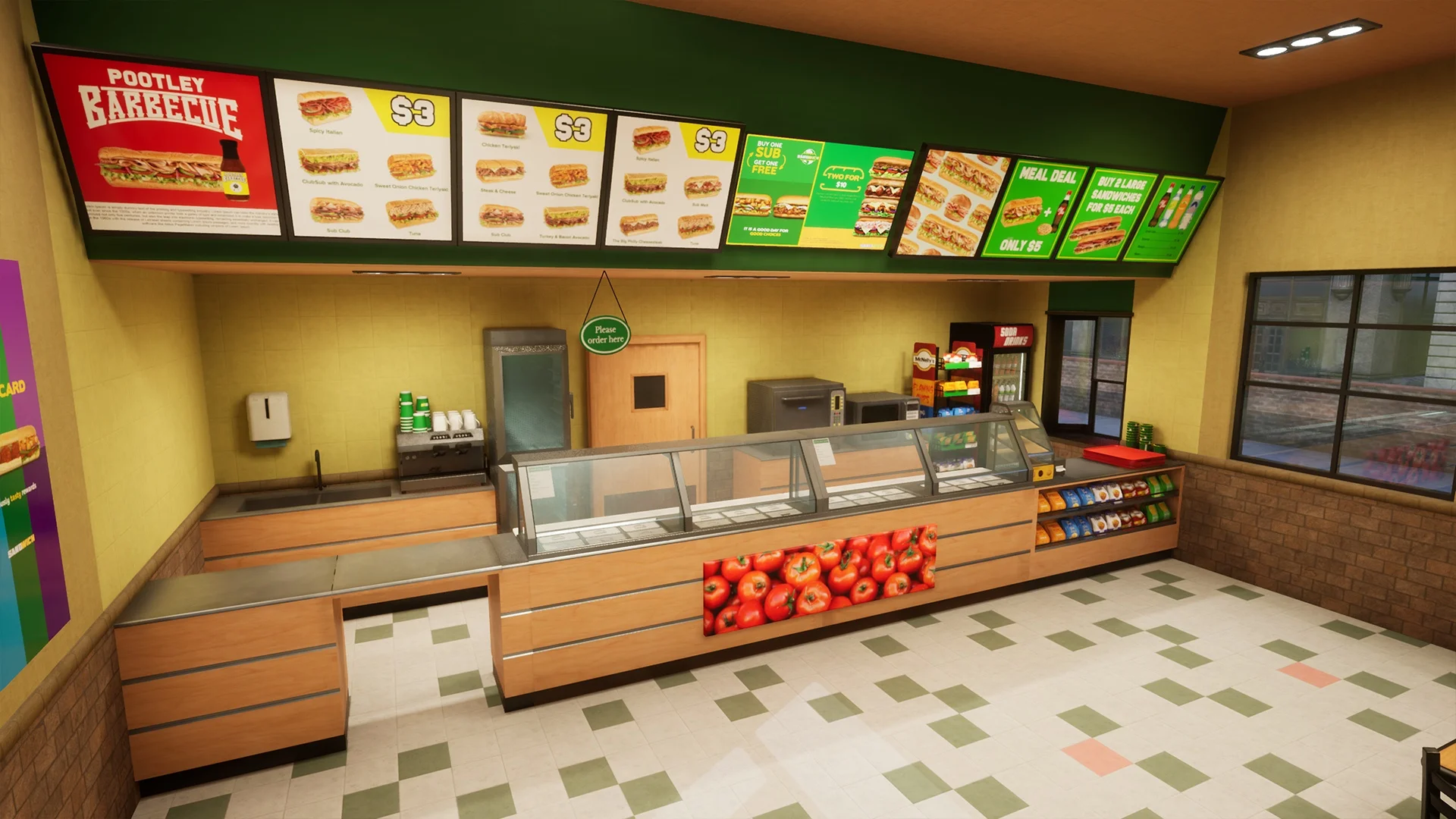 Sandwich restaurant design fast food restaurant 3D design kitchen equipment KFC equipment