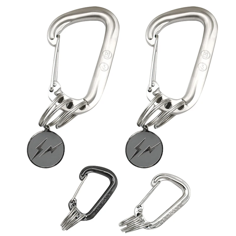 Factory Wholesale Custom Metal Keychain Company Logo Letter Customizable Carabiner Cartoon Stainless Steel Metal Key Chains