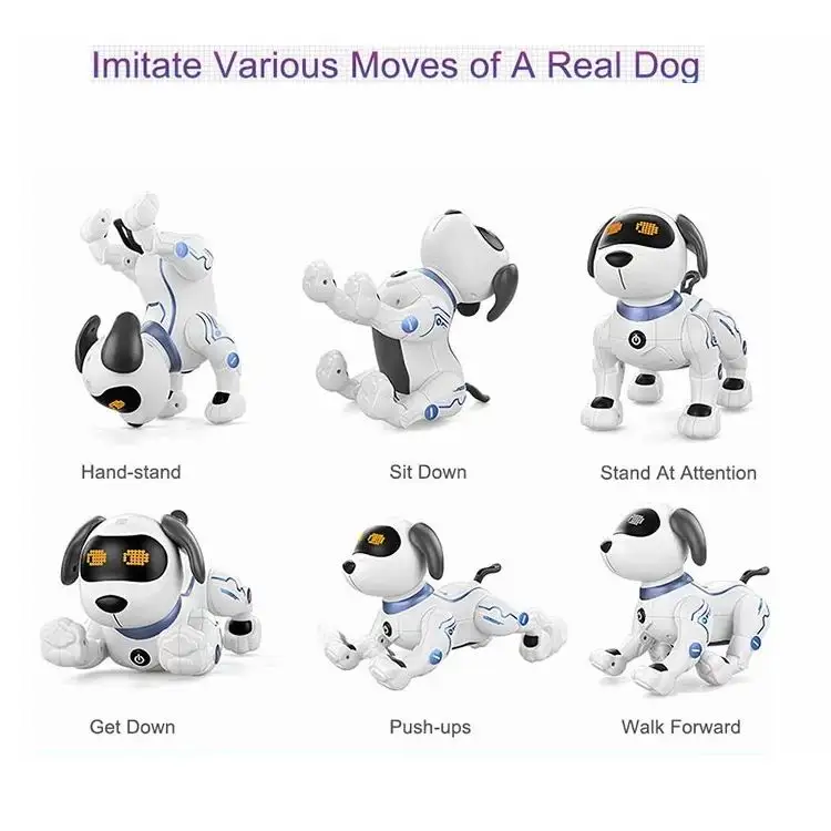 Интеллектуальная собака-робот с музыкой, игрушка-пуш-ап, дистанционное управление, щенок, игрушка для питомца