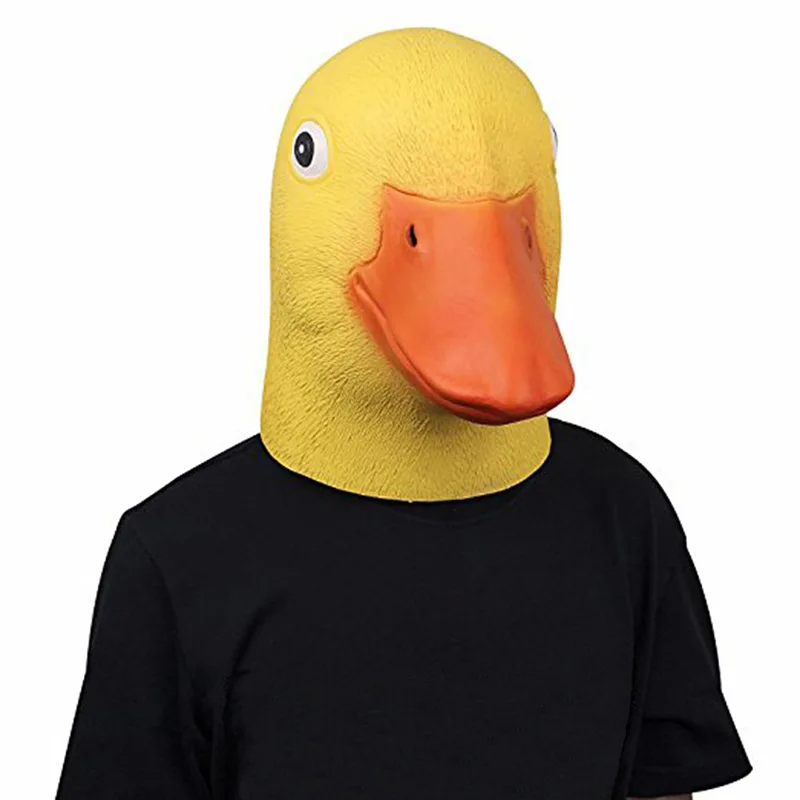 2022 New Halloween Deluxe Mask Duck Head Mask Latex Animal Mask Novelty Duck Bill Costume