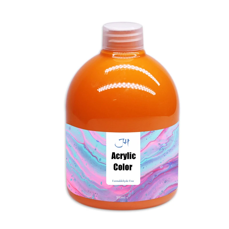 Multiple Vibrant Colors 500ml 16.9 oz Non-Toxic and Non-Fading Acrylic Paints with OEM Label at Best Price
