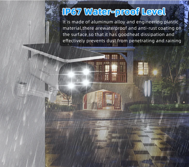 Outdoor Remote mobile phone PIR detection wake up supported Tuya Smart Life APP 4G Wifi Solar Camera