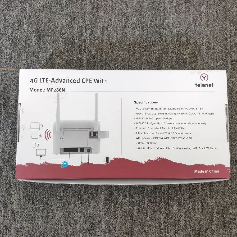 Беспроводной маршрутизатор LSUN MF286N 4G LTE CPE LSUN MF286U, со слотом для Sim-карты 4G, скорость 300 Мбит/с, домашний маршрутизатор cpe со встроенной батареей, 5000 мАч