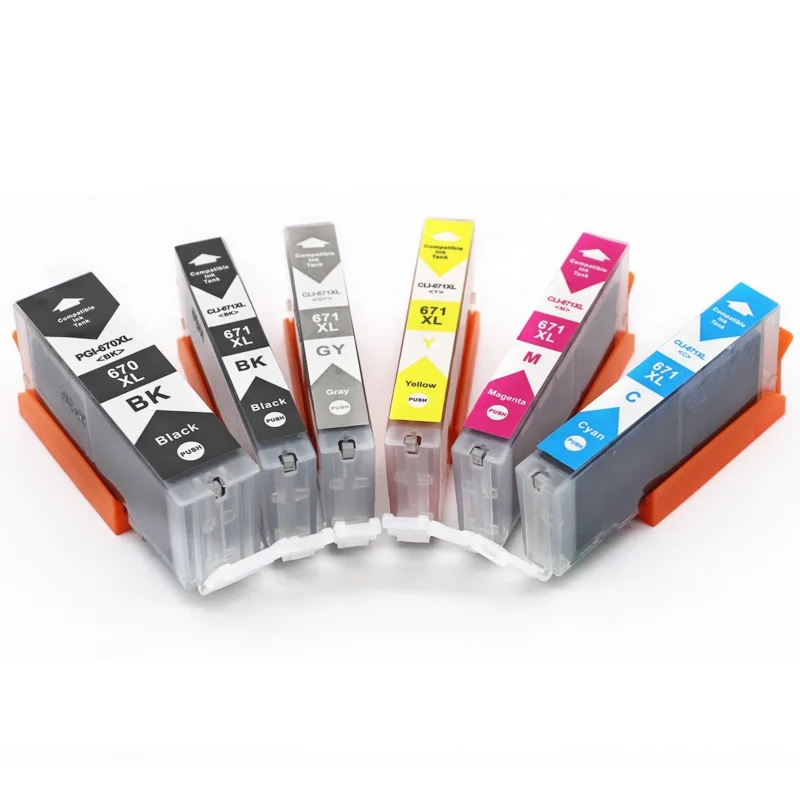 Compatible Canon PIXMA PGI670XL CLI671XL Ink Cartridge for MG5760 MG5765 MG5766 MG6860