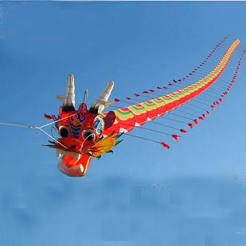 Бесплатная доставка, китайский традиционный змей dragon 7 м с ручкой weifang, большой наружный клетчатый змей, завод hcxkite, летающие взрослые