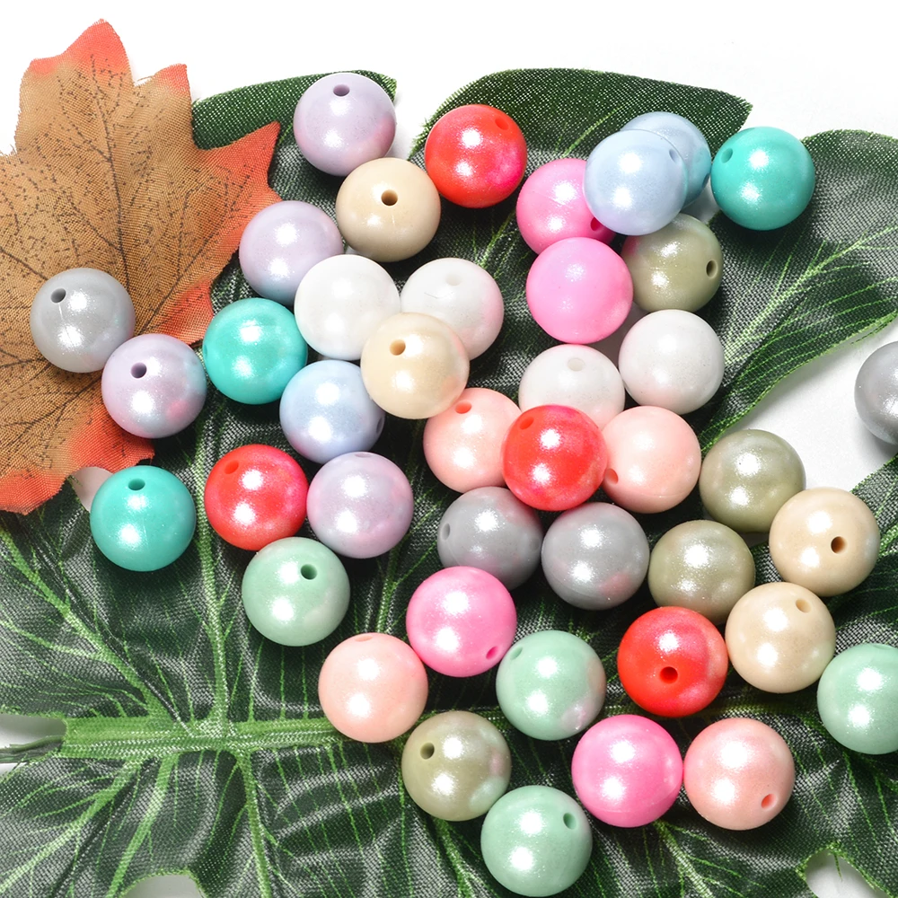 2023 New Color Bulk Custom Painted Silicone Beads Food Grade Glossy 15mm Daisy Opal Bead for Jewelry Key Chains Pacifier