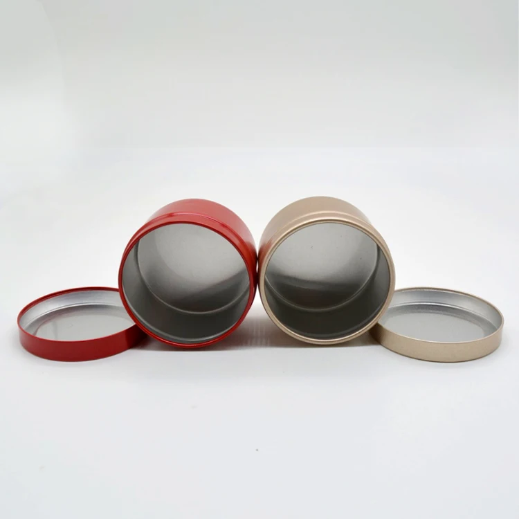 Custom logo 50ml D50*H35mm aluminum metal can for cosmetic container candles metal tin can jars