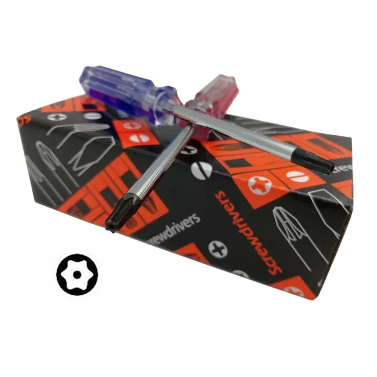 Premium T5 T6 T7 T8 T9 T10 T15 T20 T25 T27 T30 Magnetic Tip Star Security Transparent Handle Torx Screwdriver