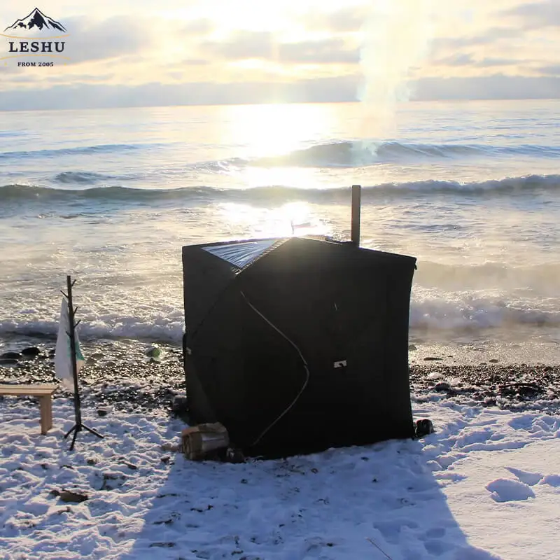 automatic hexagon pop up ice fishing tent white shelter winter tents portable sauna tent for family  manufacturer