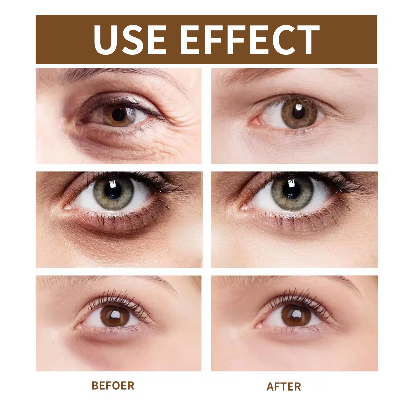 Anti-wrinkle tightening collagen instant firming peptide anti aging retinol eye cream for dark circles and puffiness