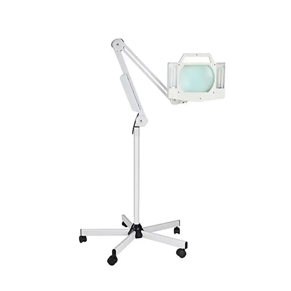 Tattoo Salon 5X Magnifying Floor Magnifying Glass With Light And Stand For Close Work Dental Manicure Deep Cleansing